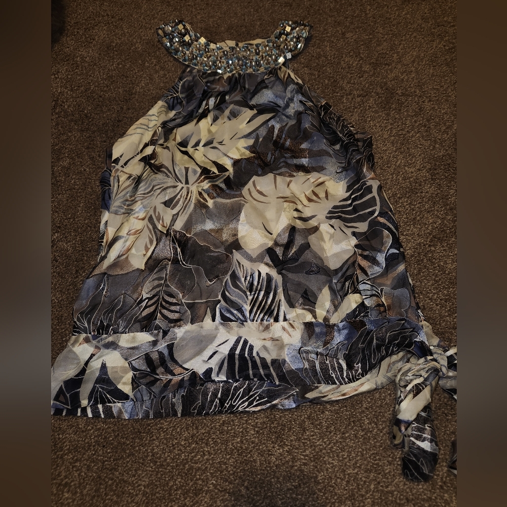 Cache Size 6 Dressy Halter Style Tank Top Blouse - image 4